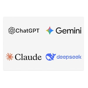 Foglio di adesivi AI / Loghi aziendali - Claude, Chatgpt, Gemini, Deepseek