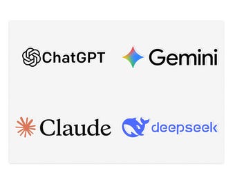 AI Sticker Sheet | Company Logos - Claude , Chatgpt , Gemini , Deepseek