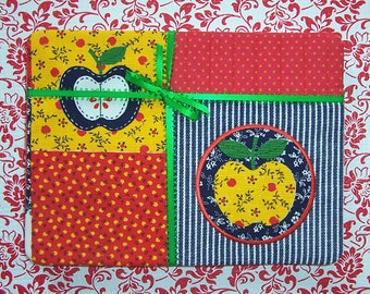 Country Cows and Hearts Large Fabric Snack Mat Mug Rug Set of 4