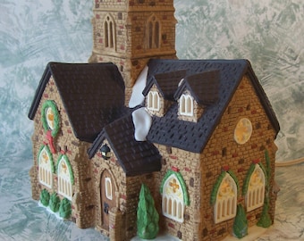 クリスマス DEPARTMENT 56 \"Knottinghill Church\"1989 Dickens Village Series Knotting Hill Church Vintage 1989