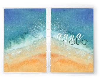 Planner Cover for use with Erin Condren Lifeplanners™, Staples Arc, The Happy Planner, TUL | Beach Summer | Aquaholic