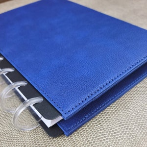 Blue Discbound Planner Cover | Premium Vegan Leather