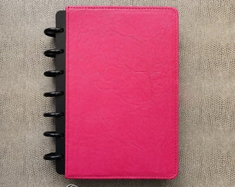 Pink Premium Vegan Leather Planner Cover for Discbound Notebooks and Planners | French Rose