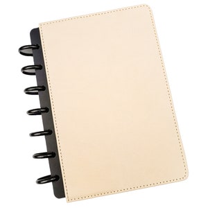 Premium Vegan Leather Planner Cover for Discbound Planners and Notebooks | Crème