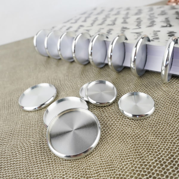 Silver Metal Planner Discs | Up to 2 Inch for Discbound Planners and Notebooks Pick your Disc Size Set of 9