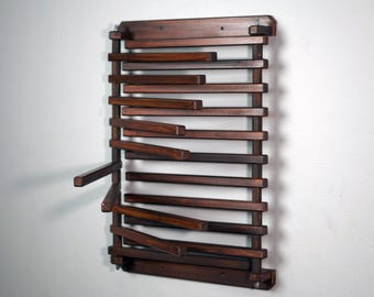 Walnoothouten wanddroogrek voor de was: opvouwbaar badkamerorganizer, kledinghanger, housewarming cadeau