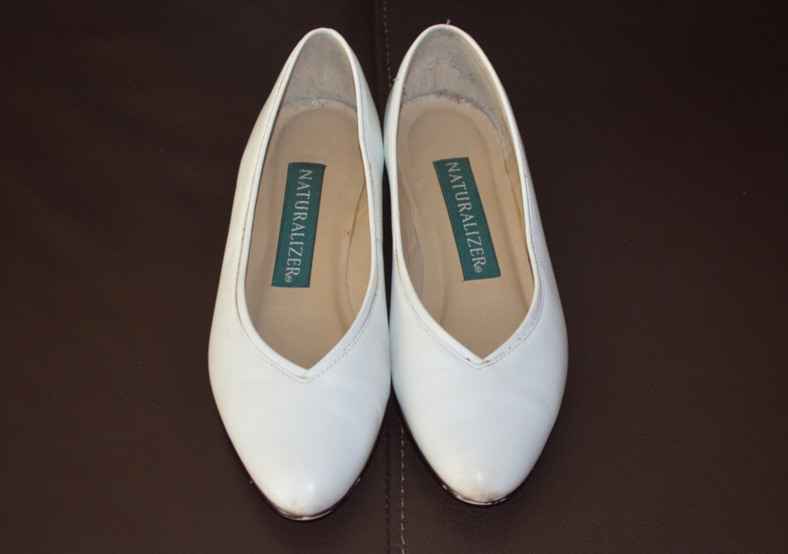 White Flats Women's Shoes Size 4.5 White Leather Shoes Etsy