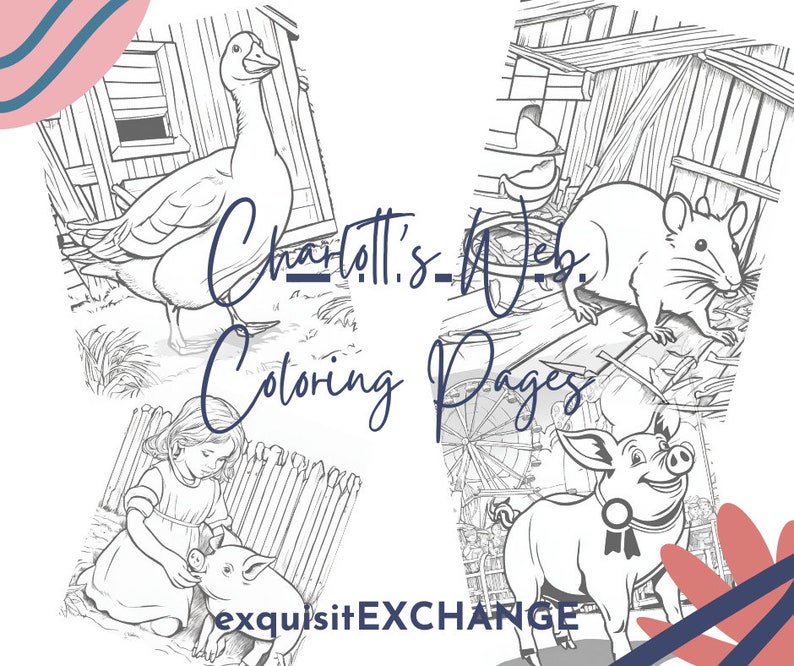 Printable Coloring Pages for Charlotte's Web; Educational Materials for ...