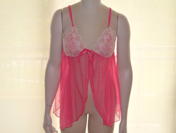 NOS Hot Pink Lingerie, Sexy Vintage Lingerie, NOS