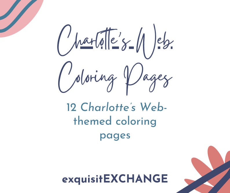 Printable Coloring Pages for Charlotte's Web Educational Materials for Teachers Digital Print Companion Coloring Pages Wilbur image 1