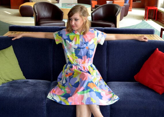 Swirl Dress, Size Small, Wrap-Around Flowered Dres