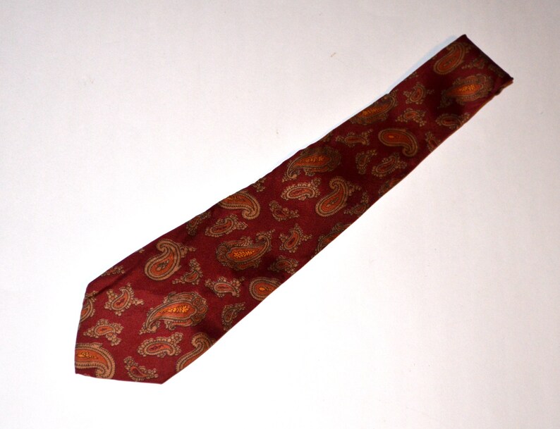 Red Necktie Paisley Men/'s Skinny Tie Gift for Him Gift for Dad Silk Tie Vintage Necktie Cain-Sloan Tie Skinny Necktie Gift for Men