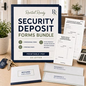 Security Deposit Itemization & Roommate Refund Authorization | Landlord Move-Out Forms PDF