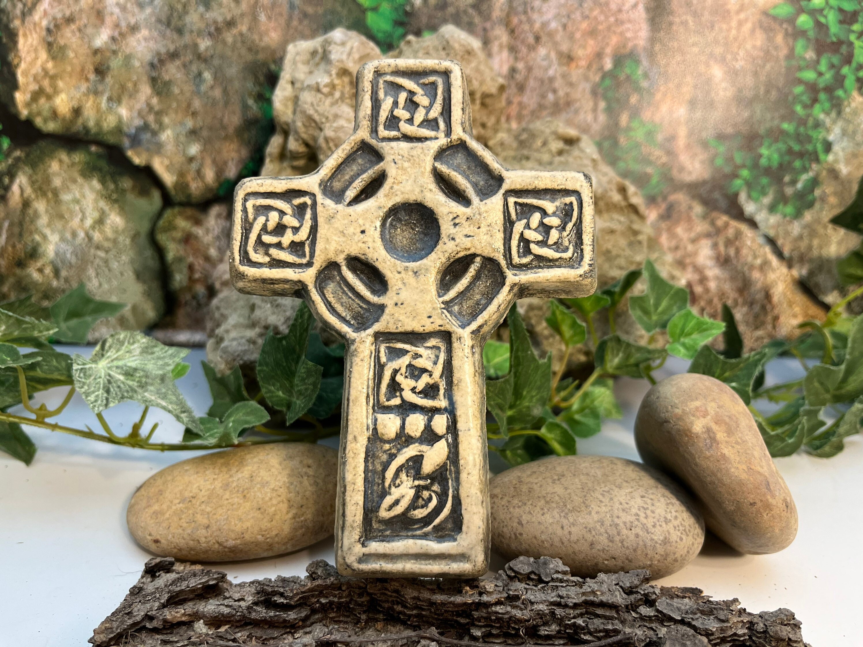 Celtic Cross With Knots Irish Gaelic Stoneware Christian - Etsy Australia