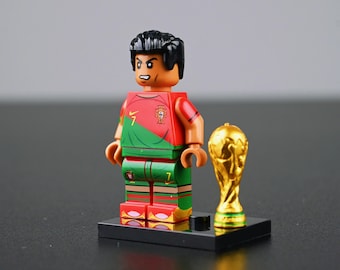 Figurine de football MOC CR7 GOAT, compatible Lego, cadeau d'anniversaire, bas de Noël