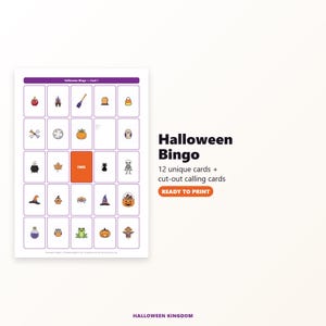 Halloween Party Games Bundle Printable, Kids Halloween Bingo Scavenger Hunt Activities, Instant Download Halloween Party Pack for Kids image 4