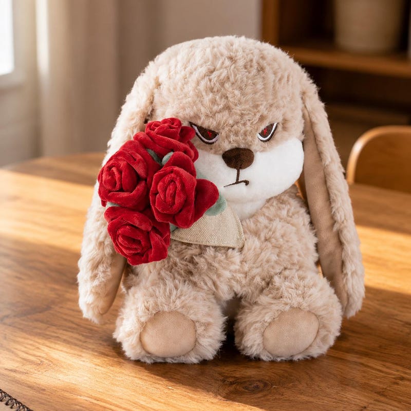 Angry Rabbit Animal Valentines Plush Bouquet - Etsy