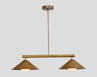 Antique Brass Mid Century Modern Pendant Light, Scandinavian Minimalist Fixture