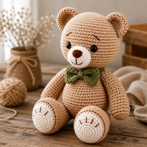Easy Crochet Teddy Bear Pattern – Make Your Own Amigurumi Bear (PDF Download, Step-by-Step Instructions)