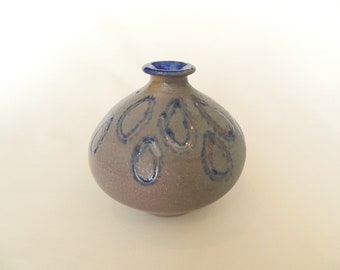 Soda Fired Bud Vase with Ovals