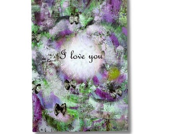 Abstract Butterfly Art Card | Romantic Fine Greeting Card (11.4 x 16.2 cm)