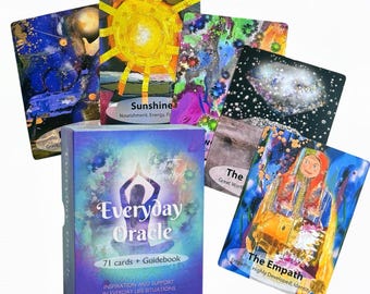 Everyday Oracle Cards Deck | 71-Card Spiritual Guidance Set with Guidebook | Daily Wisdom for Beginners