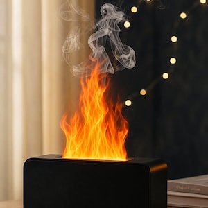 Mini Flame Essential Oil Diffuser 120ml, Ultrasonic Aroma Humidifier, LED Flame Mist Diffuser, USB Air Humidifier, Home Office Bedroom Decor