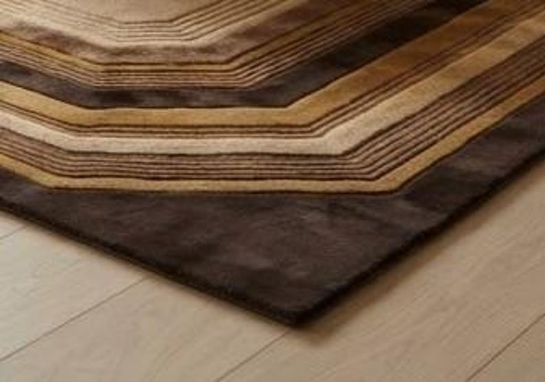 Rug Design Guide Hand-tufted Wool Abstract Area Rug, Modern Geometric Border Design ...