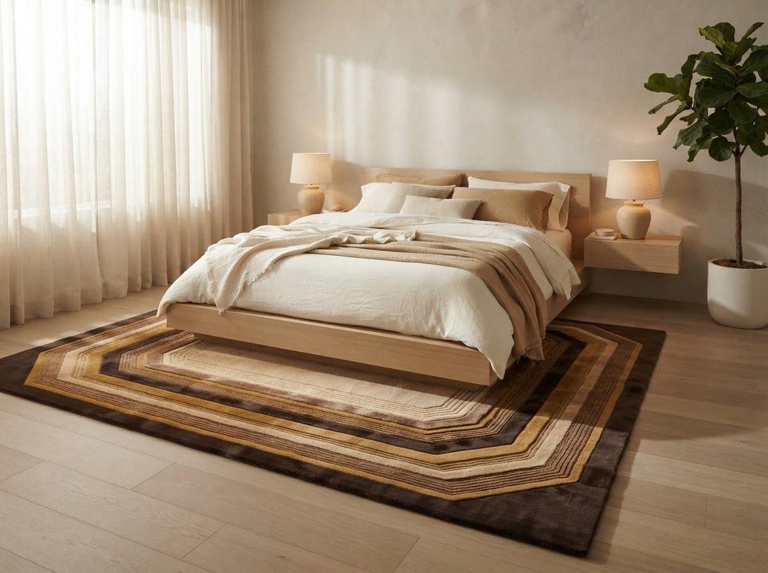 Rug Design Guide Hand-tufted Wool Abstract Area Rug, Modern Geometric Border Design ...
