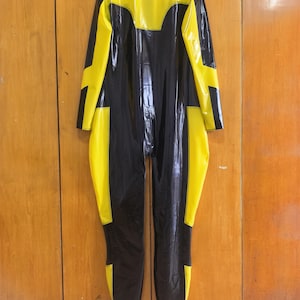 Handgefertigter Latex-Overall Katzenkostüm, Reißverschluss hinten, Unisex Halloween Cosplay