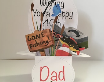 Fishing personalised Birthday card
