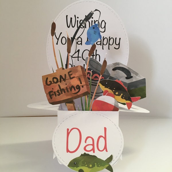 Fishing personalised Birthday card