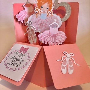 Ballerina personalised pop up card