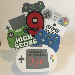 Gaming pop up personalised birthday card