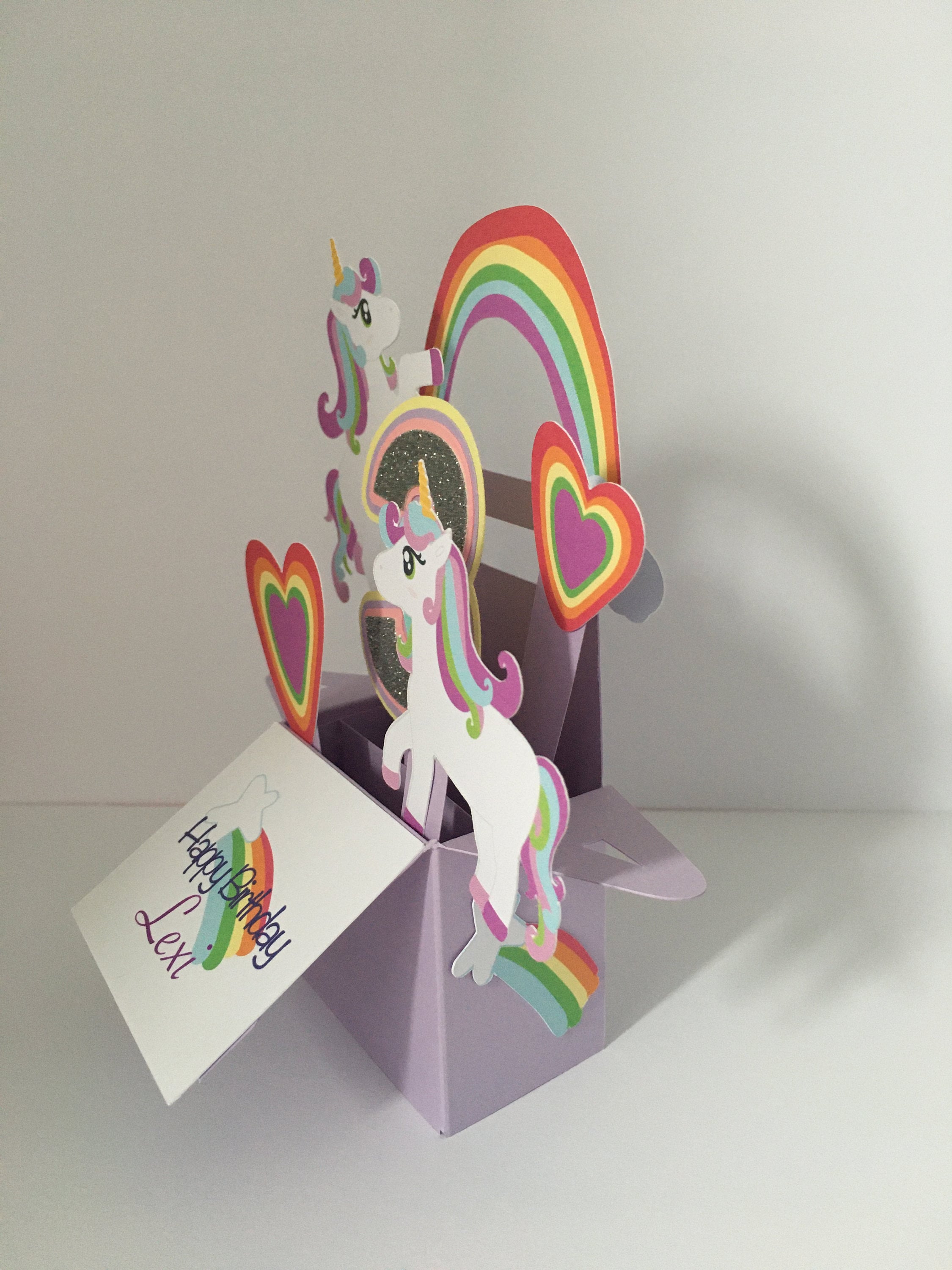 Pretty Unicorn Personalised Pop up Card - Etsy