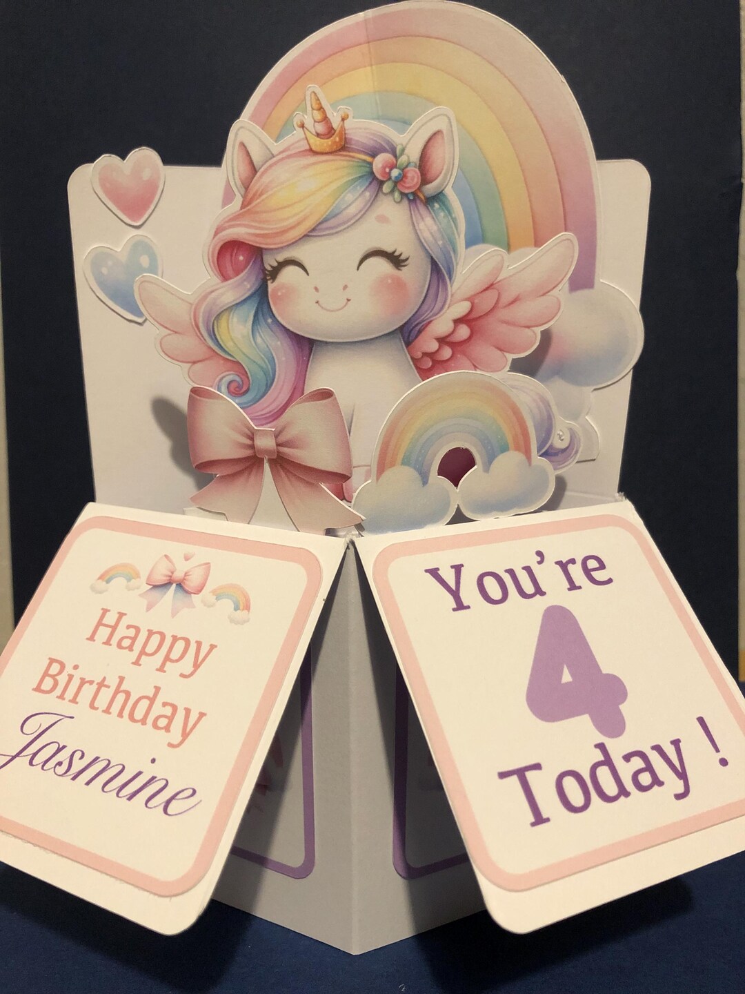 Unicorn Personalised Pop up Birthday Card - Etsy UK