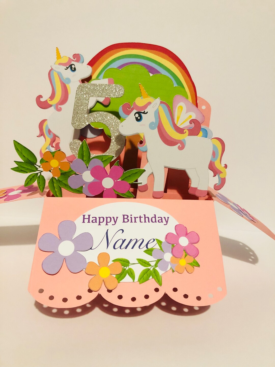 Unicorn Personalised Pop up Birthday Card - Etsy UK