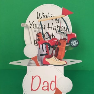 Golf personalised pop up birthday card