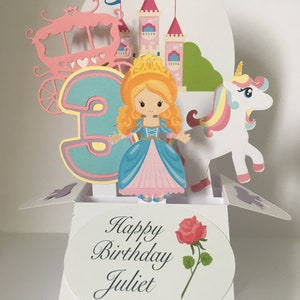 Princess Pop-Up Birthday Card: Personalized Girl's Card