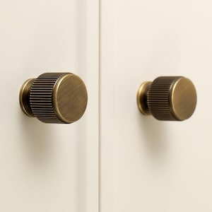 Industrial Kitchen Drawer Knobs, Linear Solid Brass Knobs, Rustic Gold Cabinet Knobs, Aged Brass Cabinet Knobs, Cabinet Hardware