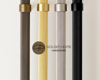 Knurled Cabinet Handles, Modern Drawer Pulls, Solid Brass Hardware, Exquisite Brass Cabinet Pulls