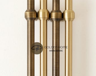 Architectural Brass Cabinet Pulls, Modern Linear Drawer Handles, Solid Brass Kitchen Hardware