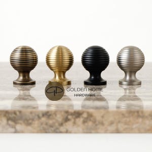 Beehive Brass Knobs for Cabinet, Antique Brass Dresser Knob, Satin Nickel Drawer Knobs, Matte Black Cupboard Knob, Unique Cabinet Knobs