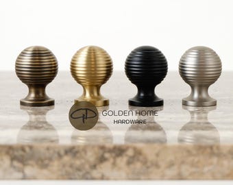 Beehive Brass Knobs for Cabinet, Antique Brass Dresser Knob, Satin Nickel Drawer Knobs, Matte Black Cupboard Knob, Unique Cabinet Knobs