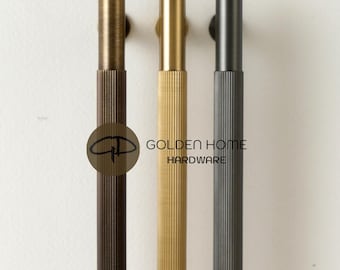 Gunmetal Linear Bar Handles: Smoke Gray Finished Brass Hardware for Kitchen, Wardrobe, Built-in, Custom Cabinets