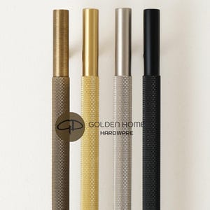 Solid Brass Knurled Cabinet Handles Modern Industrial Drawer Pulls Minimalist Furniture Hardware for Kitchen Wardrobe Bathroom Decor