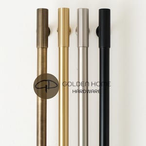 Linear Cabinet Handles, Minimalist Solid Brass Bar Pulls for Modern Kitchen, Wardrobe, Custom Cabinetry