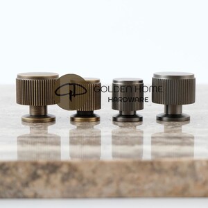 Industrial Kitchen Drawer Knobs, Linear Solid Brass Knobs, Rustic Gold Cabinet Knobs, Aged Brass Cabinet Knobs, Cabinet Hardware
