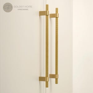 Knurled Brass Cabinet Handles, Modern Cabinet Hardware for Kitchen Remodel, Industrial Home Decor, Solid Brass Knobs And Pulls