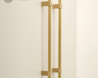 Knurled Brass Cabinet Handles, Modern Cabinet Hardware for Kitchen Remodel, Industrial Home Decor, Solid Brass Knobs And Pulls